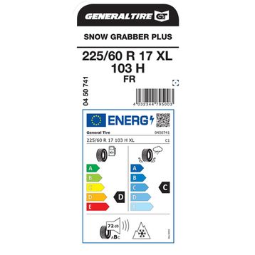 General 225/60 R17 103H XL Fr Snow Grabber Plus Kış Lastiği Üretim Yılı: 2021