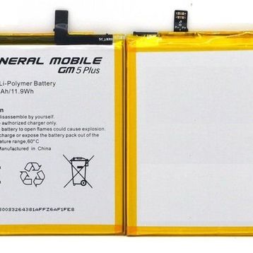 General Mobile GM 5 Plus D 3100 mAh Batarya
