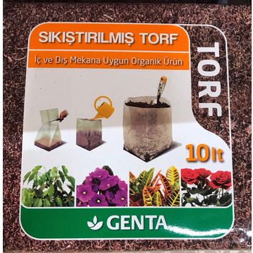 Genta 10 lt Sıkıştırılmış Cocopeat Torf