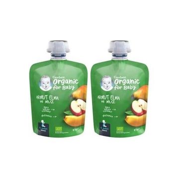 Gerber 2x90 gr Organik Elmalı ve Muzlu  Armut  Püresi