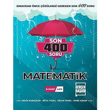 Gerçek Başarı 8. Sınıf Lgs Matematik Son 400 Soru Bankası