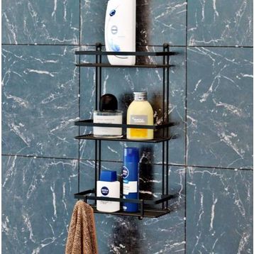 Geseus Mat Siyah ES065H Banyo Rafı