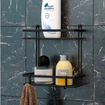 Geseus Mat Siyah ES067H Banyo Rafı