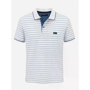 Gewer 7702 Slim Fit Erkek Polo Yaka Kısa Kol Çizgili Tişört