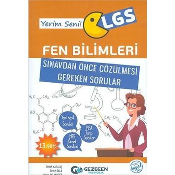 Gezegen Yayınları Yerim Seni LGS Fen Bilimleri Sınavdan Önce Çözülmesi Gereken Sorular