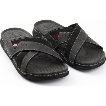 Gezer 11474-25 Deri Anatomik Çapraz Bant Erkek Terlik