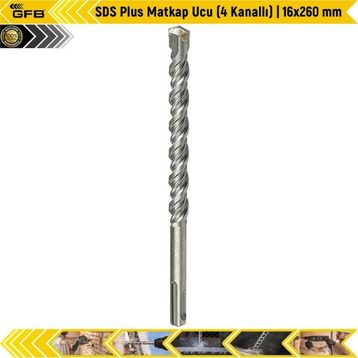 GFB SDS Plus 4 Kanallı 16x260 mm Matkap Ucu