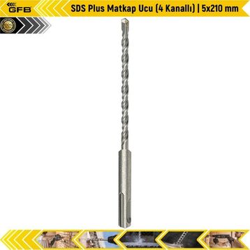 GFB SDS Plus 4 Kanallı 5x210 mm Matkap Ucu