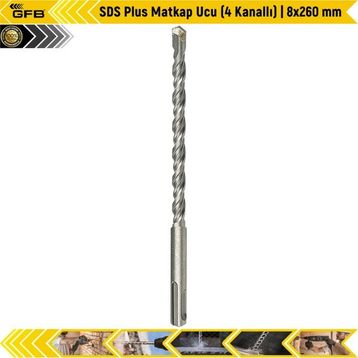GFB SDS Plus 4 Kanallı 8x260 mm Matkap Ucu