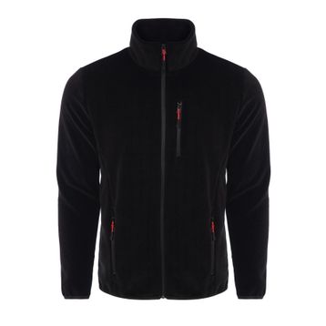 Ghassy Co. Erkek Siyah Pro Rüzgar Geçirmez 5 Cepli Outdoor Tam Fermuarlı Polar Ceket