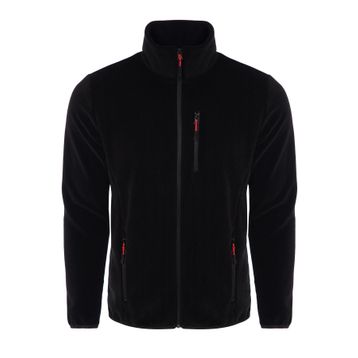 Ghassy Co. Erkek Siyah Pro Rüzgar Geçirmez 5 Cepli Outdoor Tam Fermuarlı Polar Ceket