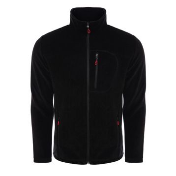 Ghassy Co. Erkek Siyah Pro Rüzgar Geçirmez 5 Cepli Outdoor Tam Fermuarlı Polar Ceket