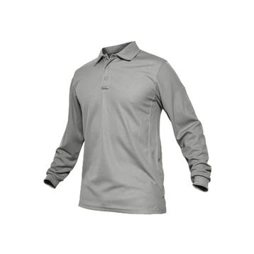 Ghassy Co. Jersey Açık Gri Golf Polo Gömlek Pike Performans Taktik Askeri Uzun Kollu Erkek T-shirt