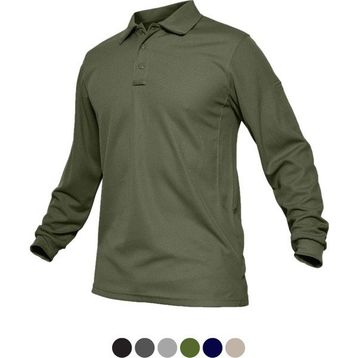 Ghassy Co. Jersey Haki Golf Polo Gömlek Pike Performans Taktik Askeri Uzun Kollu Erkek T-shirt