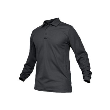 Ghassy Co. Jersey Koyu Gri Golf Polo Gömlek Pike Performans Taktik Askeri Uzun Kollu Erkek T-shirt