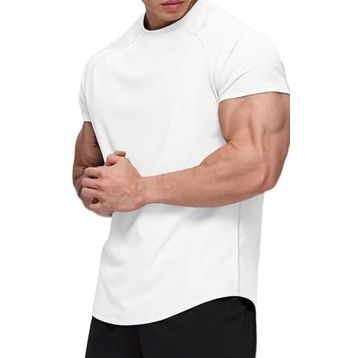 Ghassy Co. Running Beyaz Sports Reglan Oval Kesim Penye Erkek T-shirt