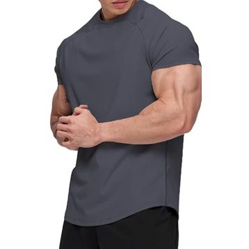 Ghassy Co. Running Füme Sports Reglan Oval Kesim Penye Erkek T-shirt