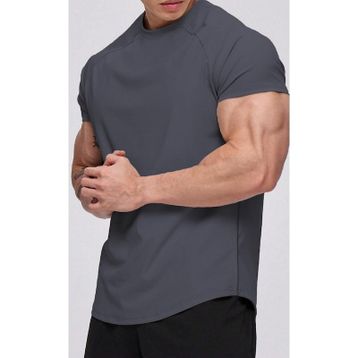 Ghassy Co. Running Füme Sports Reglan Oval Kesim Penye Erkek T-shirt