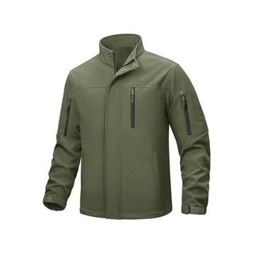 Ghassy Co Softshell Haki Dik Yaka Polar Erkek Mont
