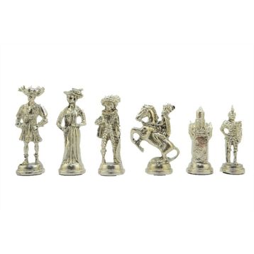 Gift Home Sadece Satranç Tahtası İsteyene Battal Metal Parlak İspanyol Figürlü Satranç Taşı