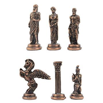 Gift Home Sadece Satranç Taşı İsteyene Büyük Metal Pegasus Figürlü Antik Satranç Taşı