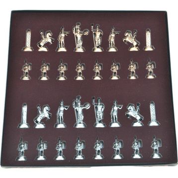 Gift Home Sadece Satranç Taşı İsteyene Orta Boy Metal Yunan Figürlü Antik Satranç Taşı