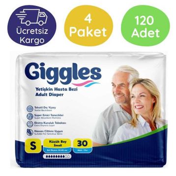 Giggles Belbantlı Küçük Boy S 4x30'lu 120 Adet Hasta Bezi