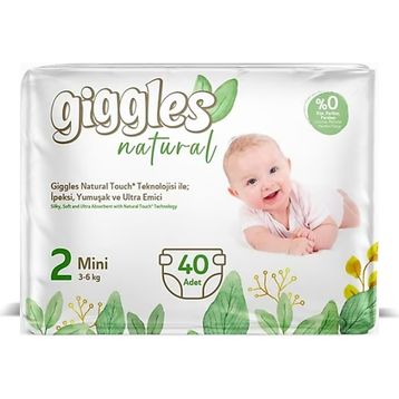 Giggles Natural No:2 Mini 40 Adet Bebek Bezi