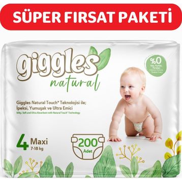 Giggles Natural No:4 Maxi 200 Adet Bebek Bezi