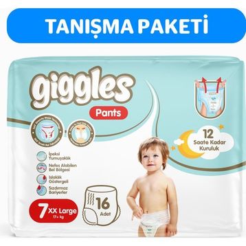Giggles Pants No:7 XXLarge 16 Adet Külot Bebek Bezi