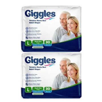 Giggles Tekstil Yüzey Belbantlı L 2×30'lu Yetişkin Hasta Bezi