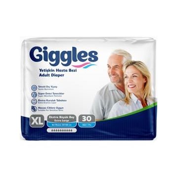 Giggles Yetişkin Bel Bantlı Tekstil Yüzey XL 30 Adet Hasta Bezi