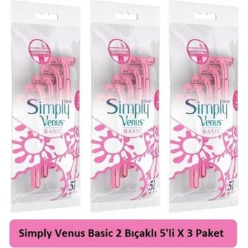 Gillette Simply Venus 2 Basic Kullan At 5'li 3 Adet Tıraş Bıçağı