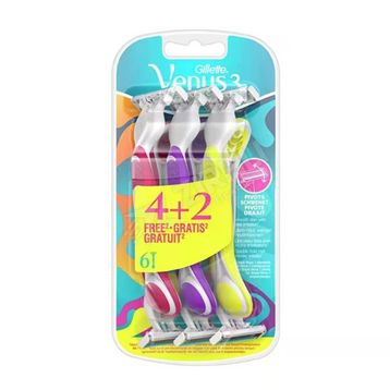 Gillette Venüs Renkli 4+2 Adet 3 Bıçaklı 2 Paket Tıraş Bıçağı