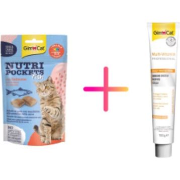 GimCat 100 gr Multivitamin Kedi Macunu + 60 gr Somonlu Kedi Ödül Tableti