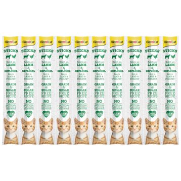 GimCat 10x5 gr Tahılsız Kuzu Etli ve Tavuklu Sticks Kedi Ödül Çubukları