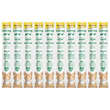 GimCat 10x5 gr Tahılsız Kuzu Etli ve Tavuklu Sticks Kedi Ödül Çubukları