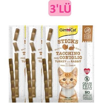GimCat 3x20 gr Sticks Hindi Tavşan Kedi Ödülü