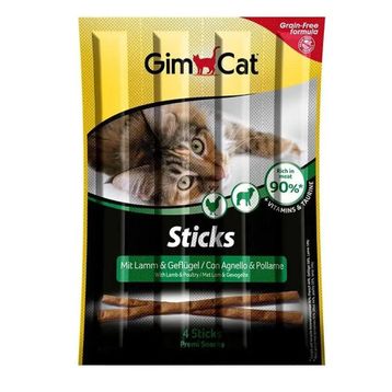 GimCat 4'lü Kuzu Etli-Pirinçli Kedi Ödül Çubukları