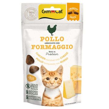GimCat Crunchy Snacks Tavuklu ve Peynirli Tahılsız 50 gr Kedi Ödülü