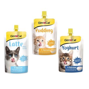 GimCat Kalsiyum 2x150 gr Kedi Pudingi 2x200 ml Latte Pouch 2x150 gr Yoghurt Pouch Vitamin