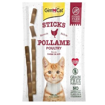 GimCat Kümes Hayvanı 4'lü 20 gr x 12 Paket Etli Kedi Ödül Çubukları