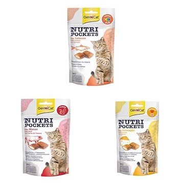 GimCat Nutripockets Biftek Malt 60 gr Kedi Ödülü + Nutripockets Peynir Taurin 60 gr Kedi Ödülü