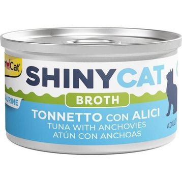 GimCat Shinycat Broth 70 gr Sos İçinde Ançuezli ve Ton Balıklı Kedi Konservesi