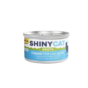 GimCat Shinycat Broth 70 gr Sos İçinde Ançuezli ve Ton Balıklı Kedi Konservesi