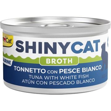 GimCat Shinycat Broth 70 gr Sos İçinde Beyaz Balıklı ve Ton Balıklı Kedi Konservesi