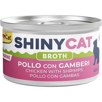 GimCat Shinycat Broth 70 gr Sos İçinde Tavuklu ve Karidesli Kedi Konservesi