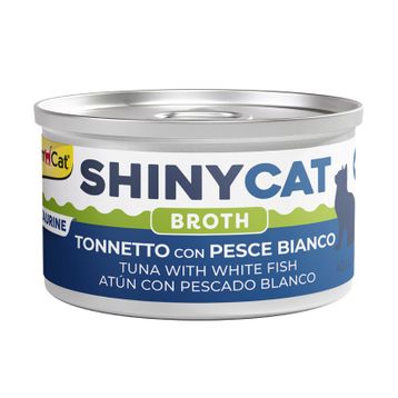 GimCat Shinycat Broth Beyaz Balıklı Ton Balığı 70 gr Kedi Konservesi