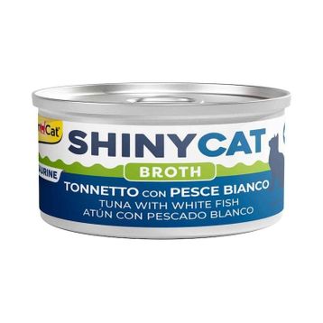 GimCat Shinycat Broth Beyaz Balıklı Ton Balığı 70 gr Kedi Konservesi