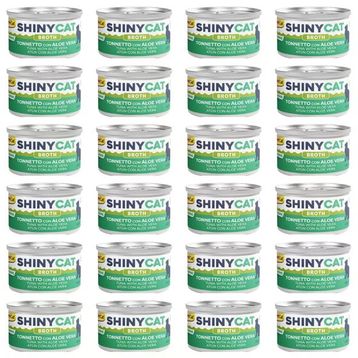 GimCat Shinycat Broth Sos İçinde Aloe Veralı Ton Balıklı 24x70 gr Kedi Konservesi